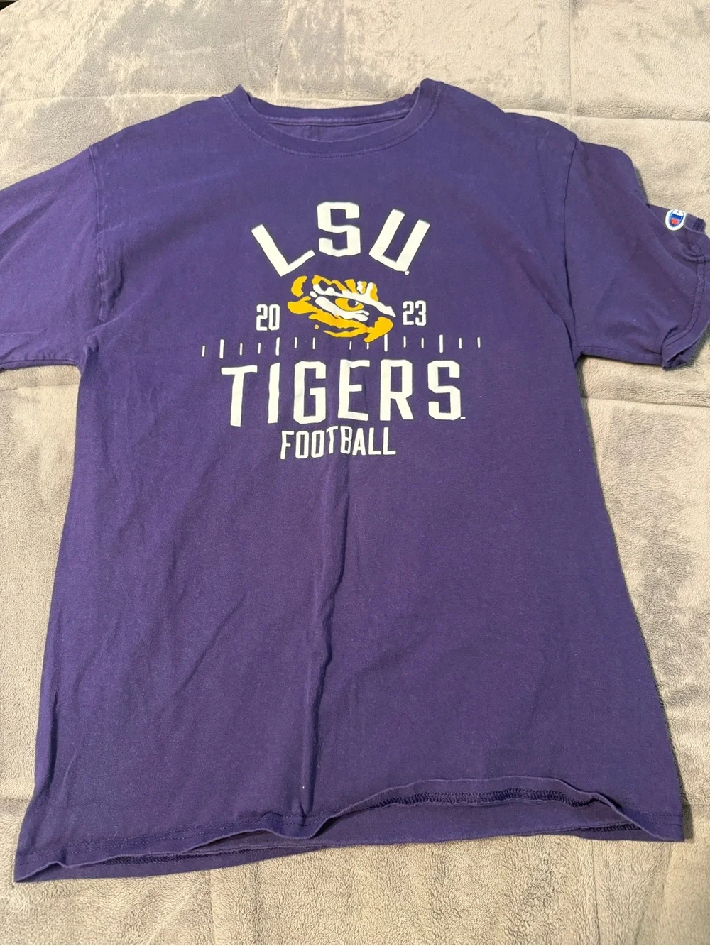 Champion Purple LSU Tigers Football Short Sleeve Tee